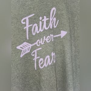 Gray faith over fear t-shirt